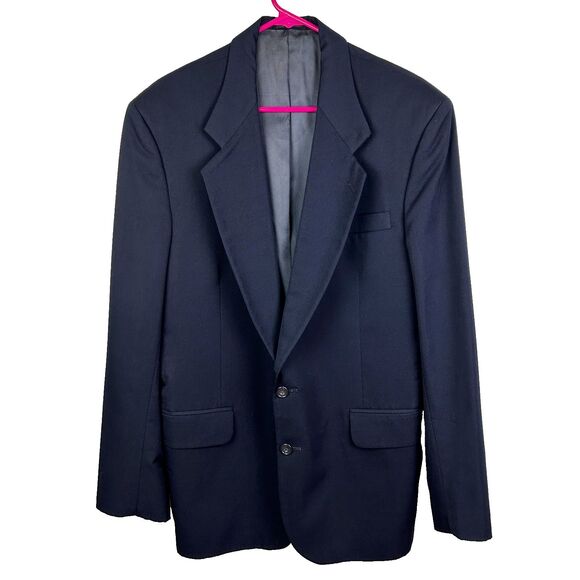Oscar De La Renta Black Classic Sport Coat Blazer Jacket Formal Career Mens 41 L - Picture 1 of 16